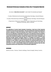 Mechanical Performance Evaluation Of Al2O3–ZrO2–Ti Composite Materials ...